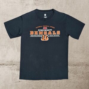 Retro Cincinnati Bengals T-Shirt Men's Medium Black Authentic Y2K‎ NFL Football